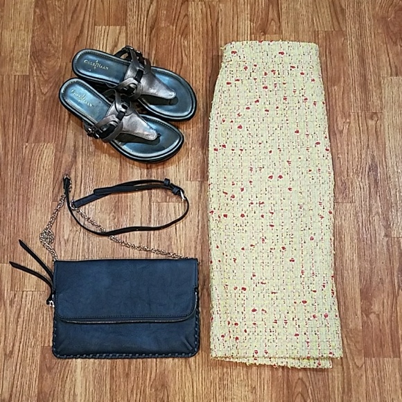J. Crew Dresses & Skirts - J. Crew Neon Tweed Yellow Pencil Skirt Spring!
